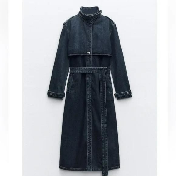 ZARA TRF DENIM TRENCH - Picture 1 of 5